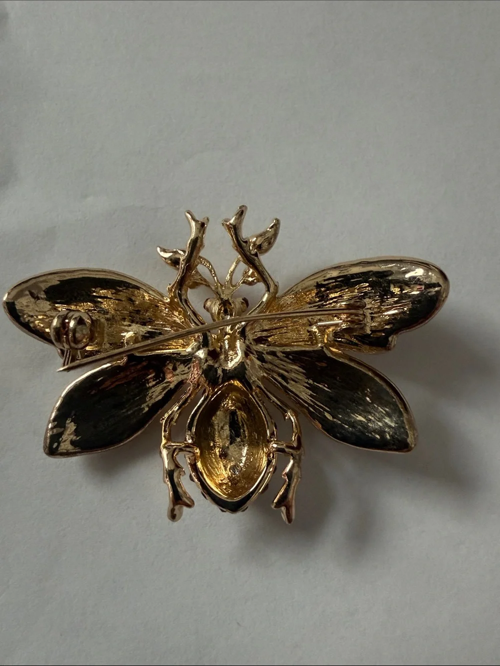 Gold Crystal Bee Brooch - Women's Jewelry